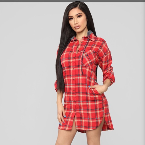 Fashion Nova Dresses & Skirts - Fashion Nova Winter Cabin Plaid Tunic Dress